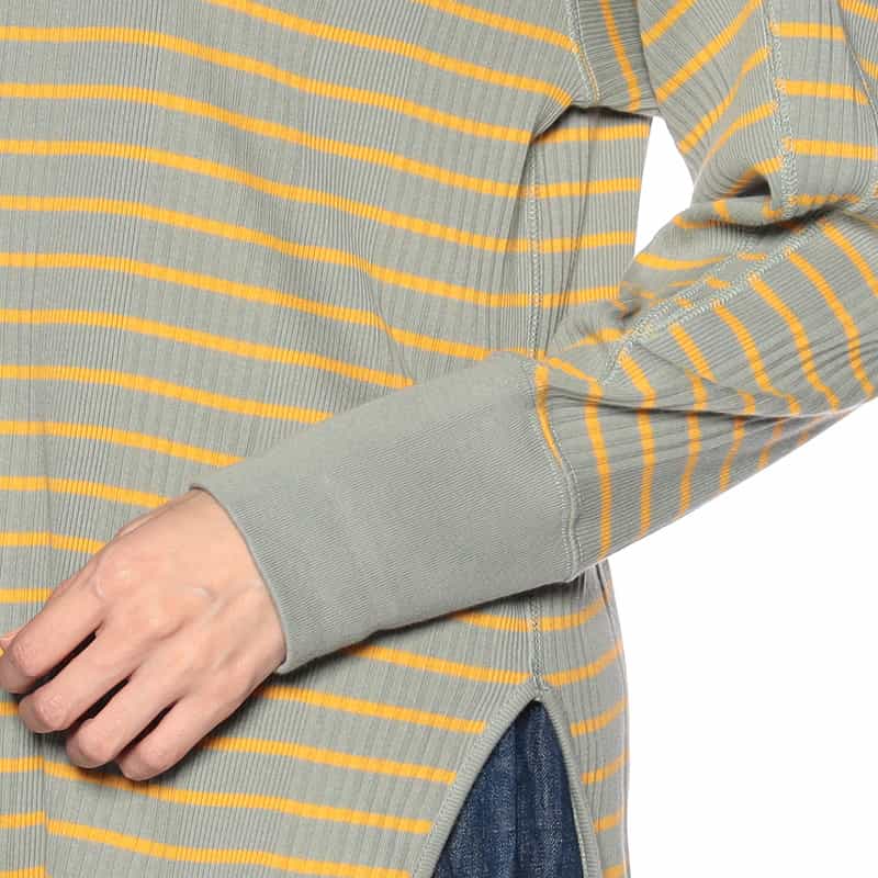 KIIRA ボーダー柄ロングスリーブTシャツ GREEN