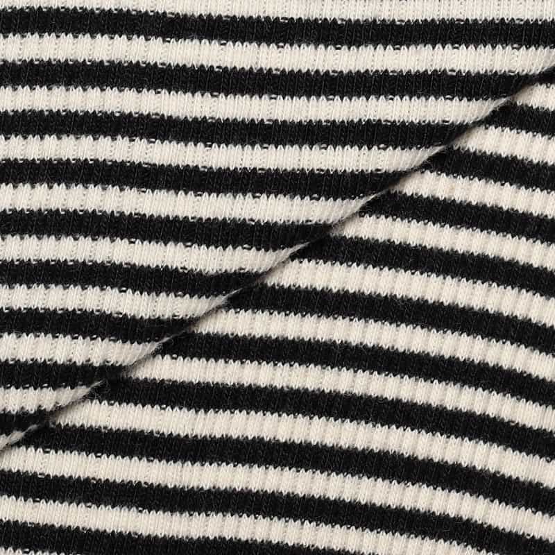 KIIRA ボーダー柄ロングスリーブTシャツ BLACK