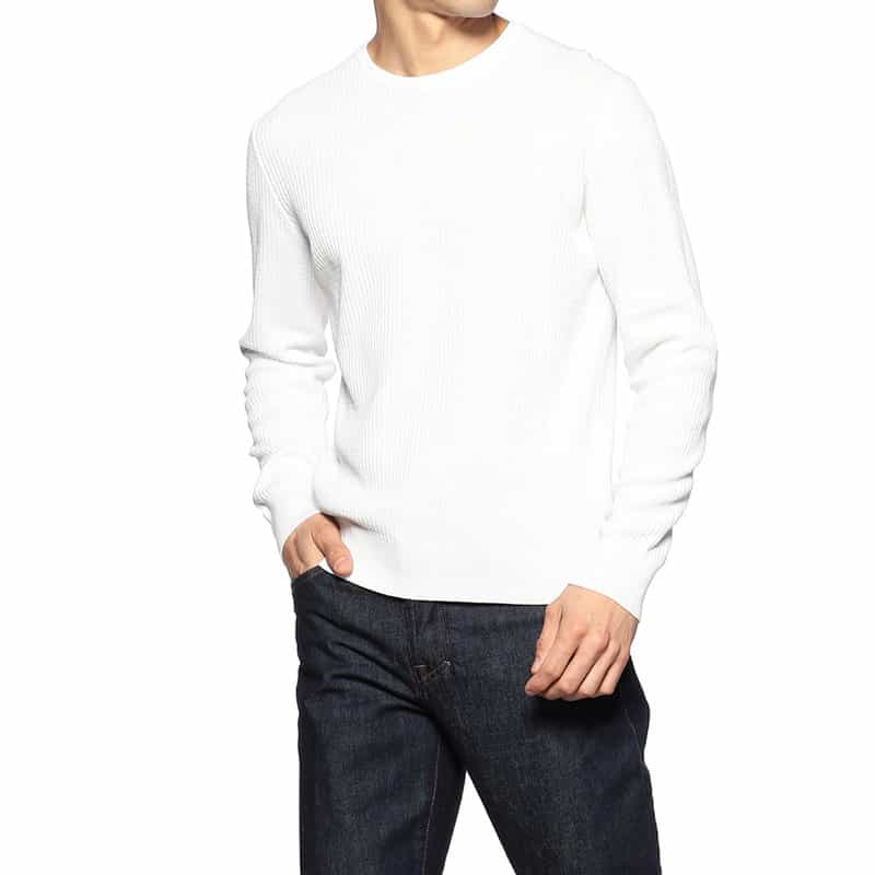 GRANSASSO フレッシュコットンニットプルオーバー WHITE