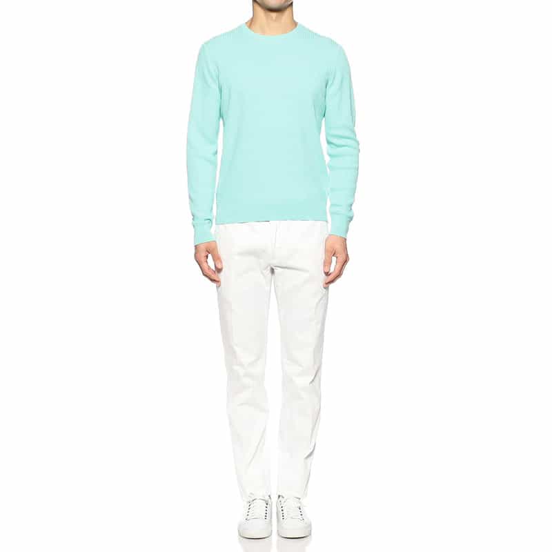 GRANSASSO フレッシュコットンニットプルオーバー TURQUOISE
