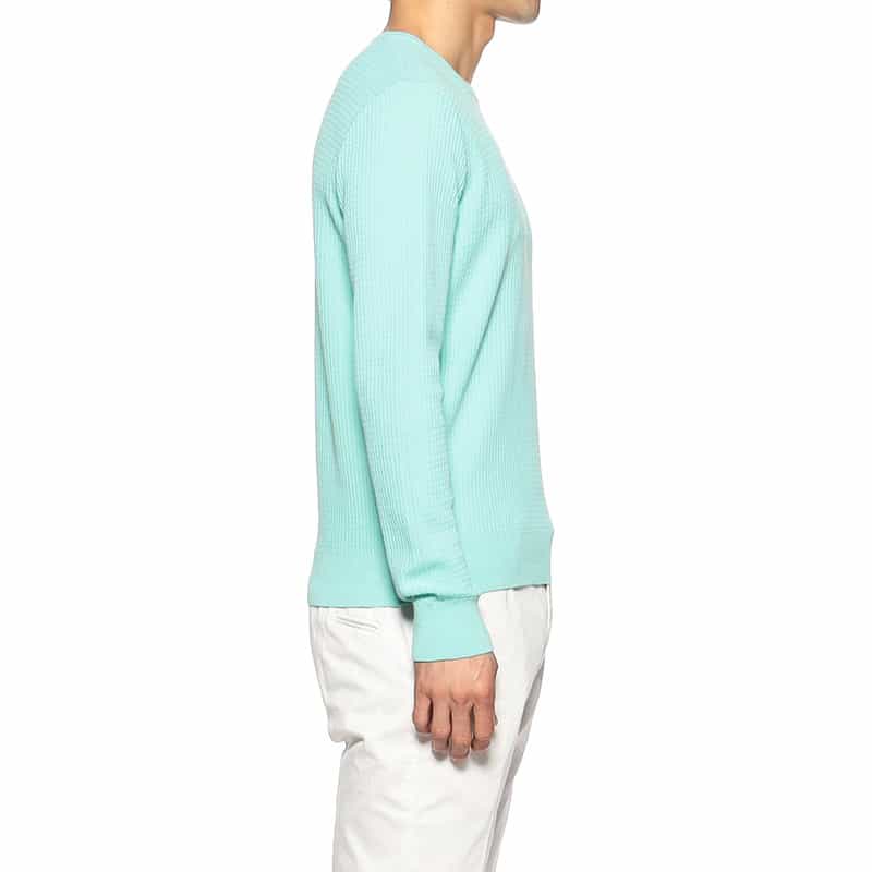 GRANSASSO フレッシュコットンニットプルオーバー TURQUOISE