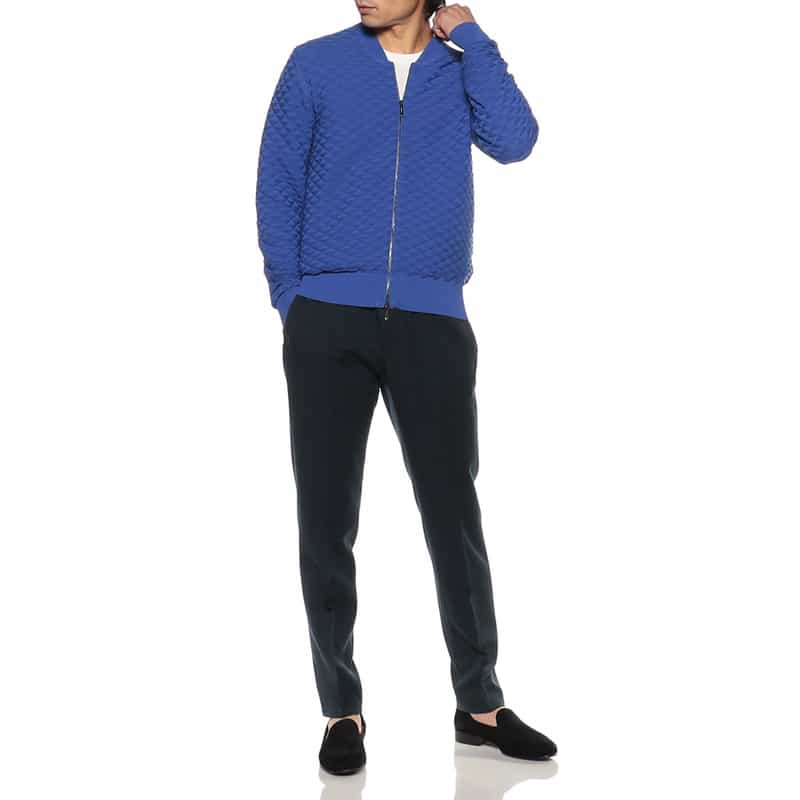 DRUMOHR ジップアップニットブルゾン BLUE