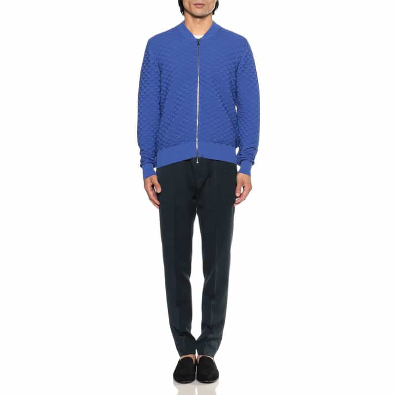 DRUMOHR ジップアップニットブルゾン BLUE