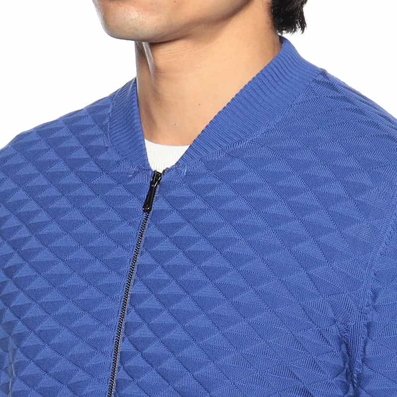 DRUMOHR ジップアップニットブルゾン BLUE