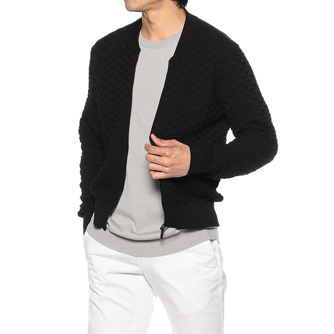 ジップアップニットブルゾン