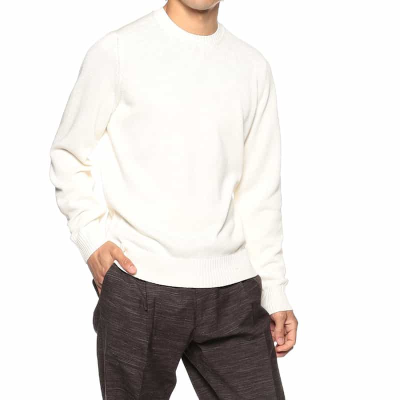 DRUMOHR コットンニットプルオーバー WHITE