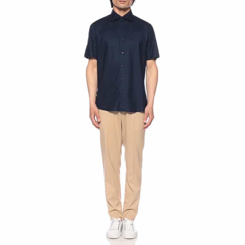 GUY ROVER 半袖ワッフルジャージーシャツ NAVY