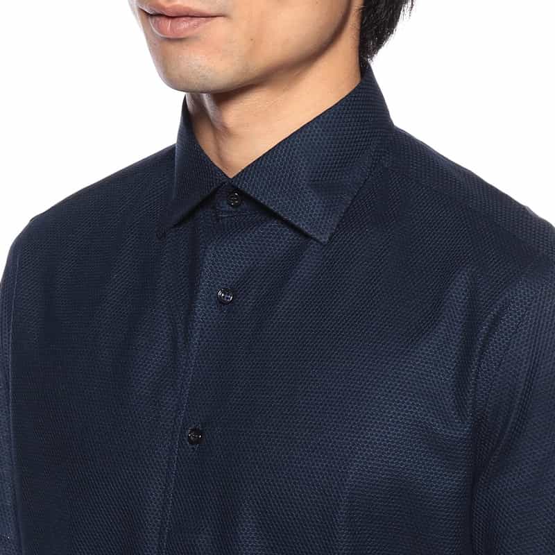 GUY ROVER 半袖ワッフルジャージーシャツ NAVY