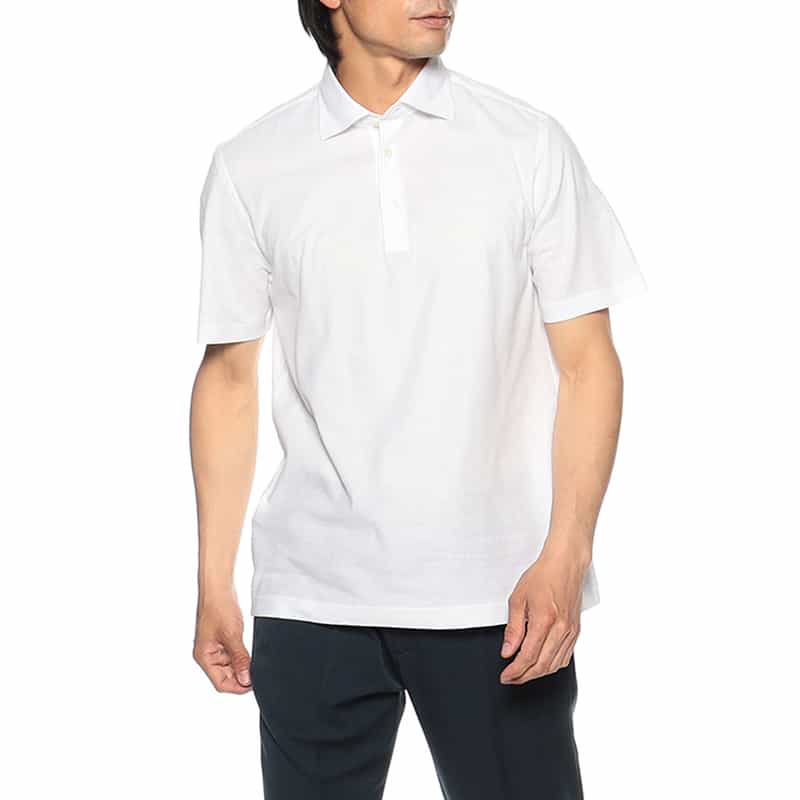 GUY ROVER ワッフルジャージーポロシャツ WHITE