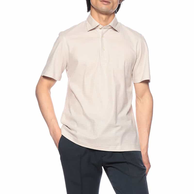 GUY ROVER ワッフルジャージーポロシャツ BEIGE