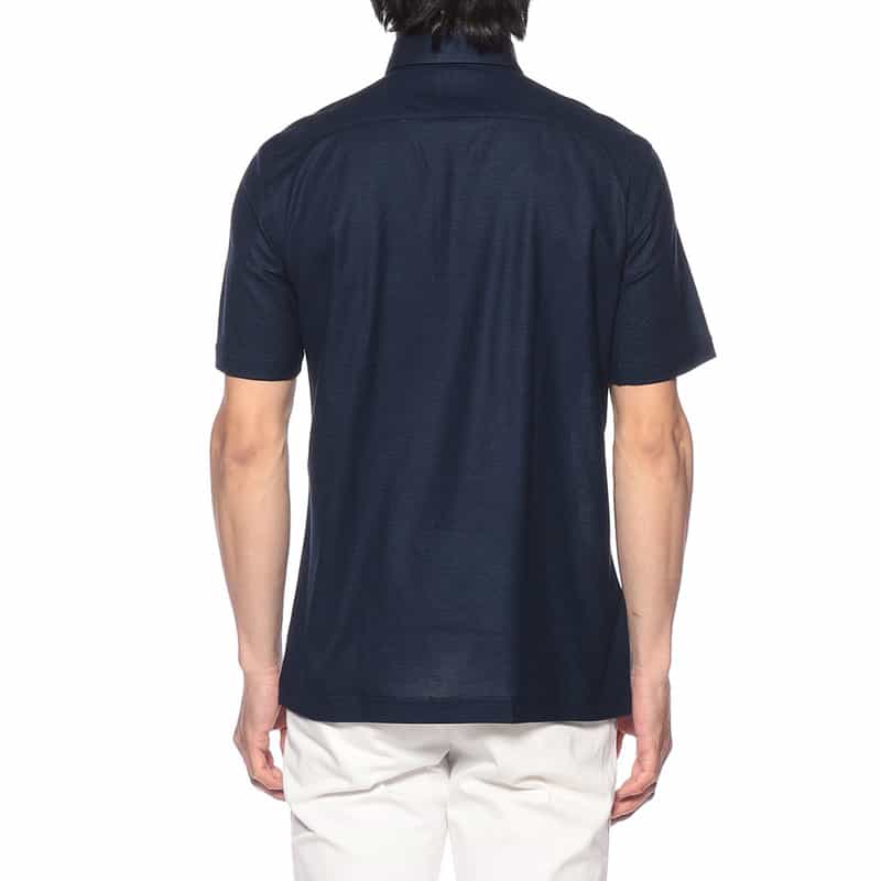 GUY ROVER ワッフルジャージーポロシャツ NAVY