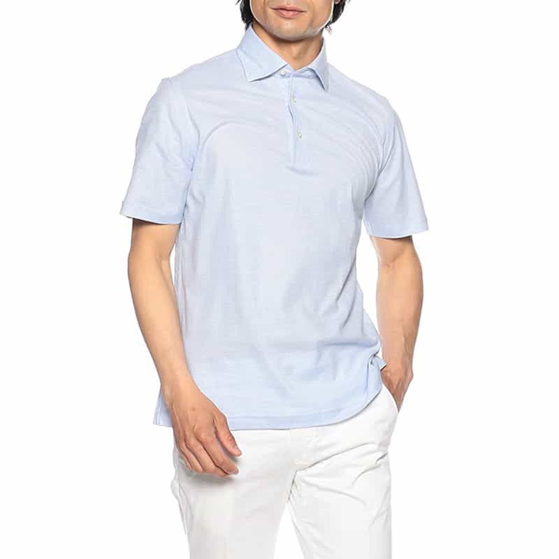 GUY ROVER ワッフルジャージーポロシャツ LIGHT BLUE