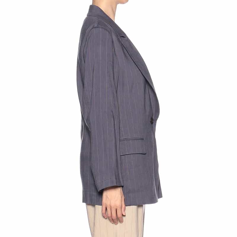 BARNEYS NEW YORK セットアップストレッチストライプ柄テーラードジャケット NAVY