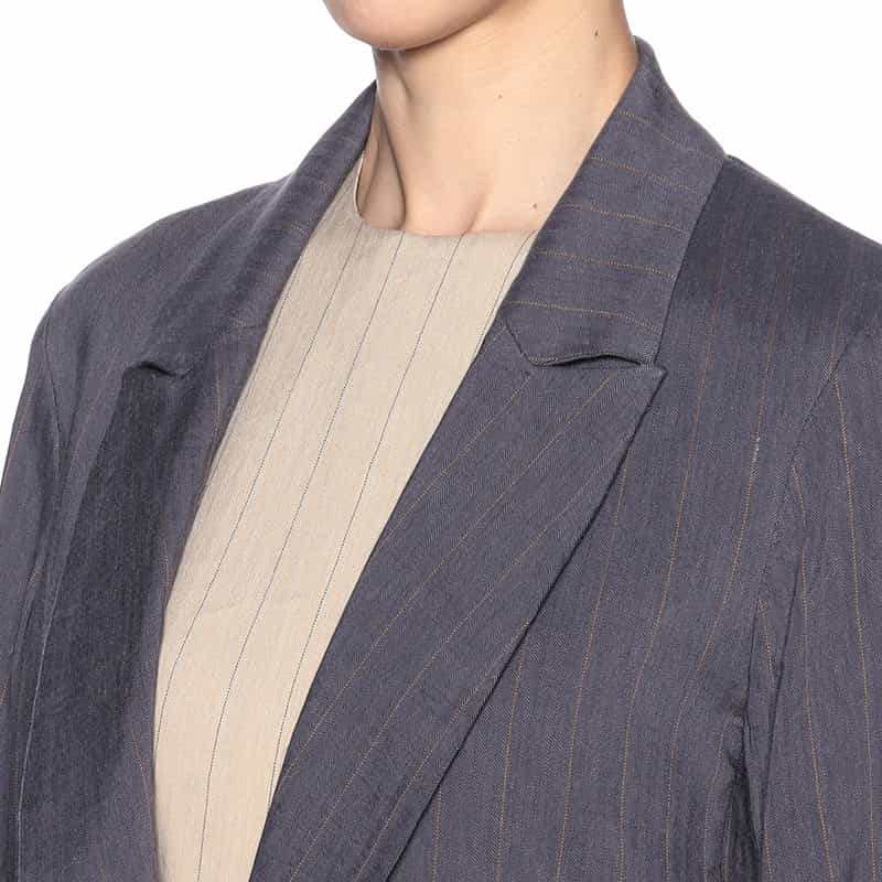 BARNEYS NEW YORK セットアップストレッチストライプ柄テーラードジャケット NAVY