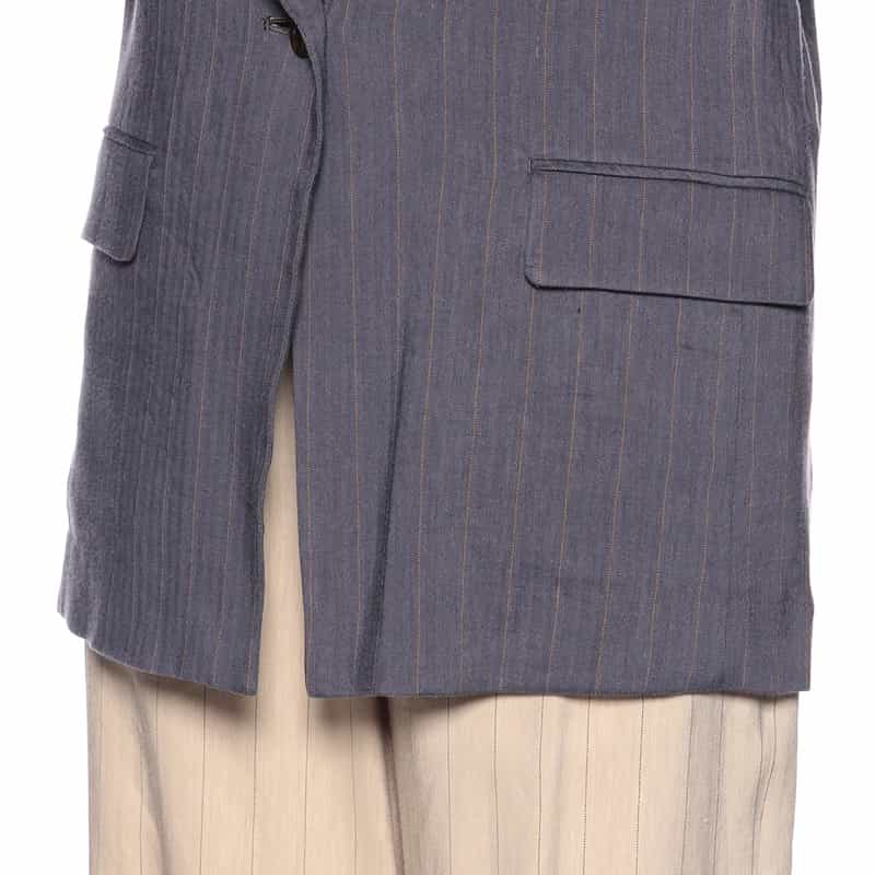 BARNEYS NEW YORK セットアップストレッチストライプ柄テーラードジャケット NAVY