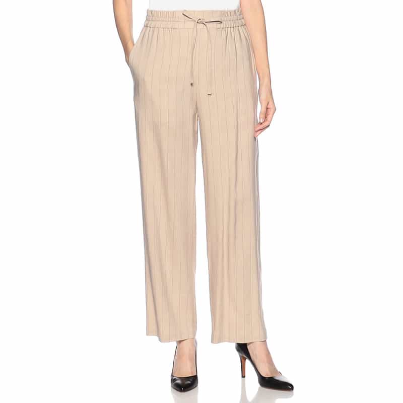 BARNEYS NEW YORK セットアップストレッチストライプ柄ドローストリングパンツ BEIGE
