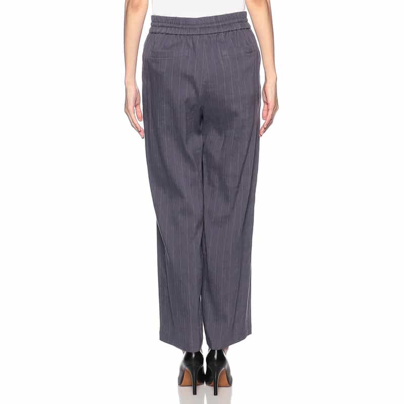 BARNEYS NEW YORK セットアップストレッチストライプ柄ドローストリングパンツ NAVY