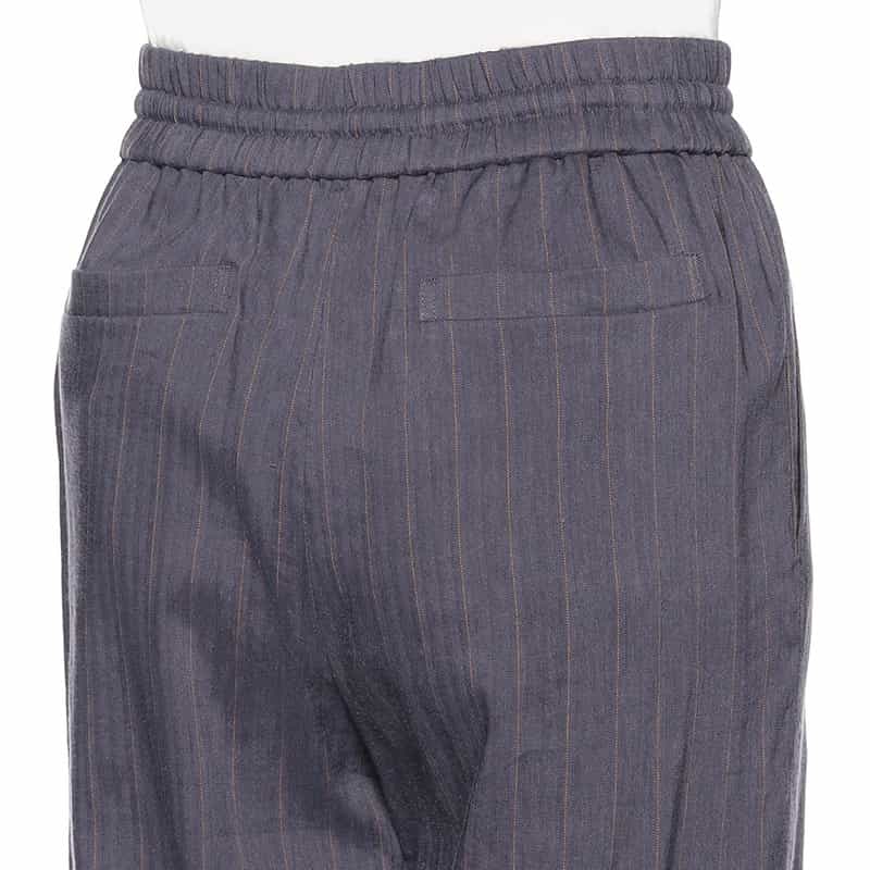 BARNEYS NEW YORK セットアップストレッチストライプ柄ドローストリングパンツ NAVY