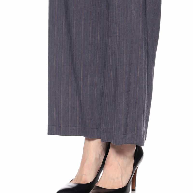 BARNEYS NEW YORK セットアップストレッチストライプ柄ドローストリングパンツ NAVY