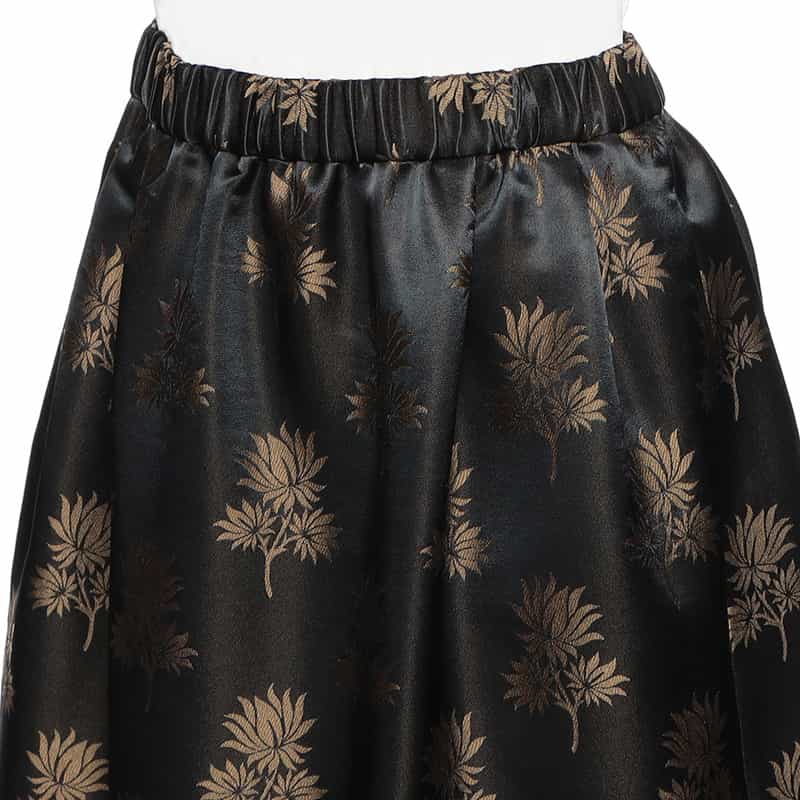 BARNEYS NEW YORK セットアップジャカードリーフプリント柄スカート NAVY