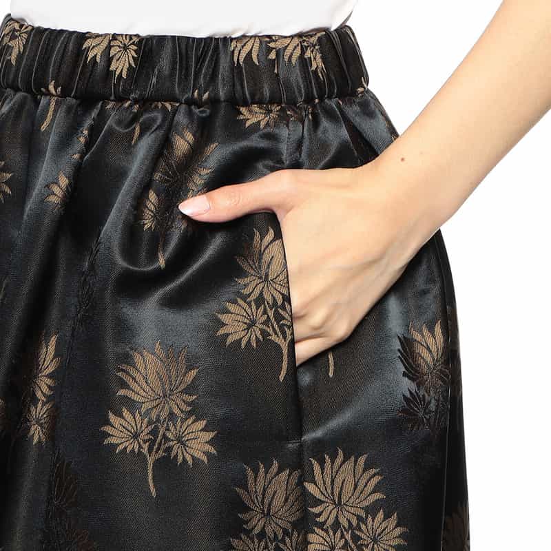 BARNEYS NEW YORK セットアップジャカードリーフプリント柄スカート NAVY