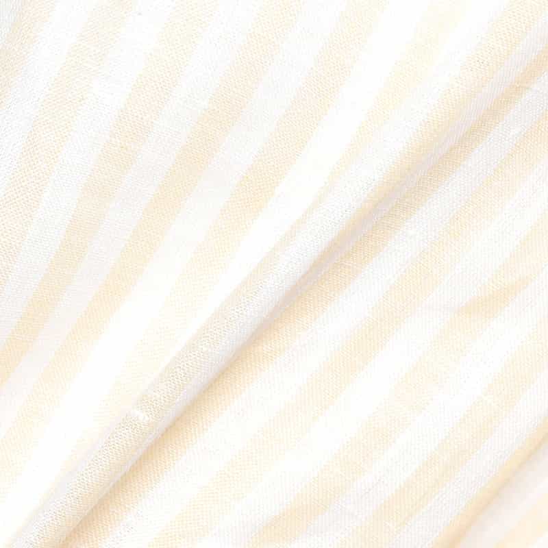 BARNEYS NEW YORK ウォッシャブルリネンVネックロングドレス (ハードマン社製リネン使用) YELLOW