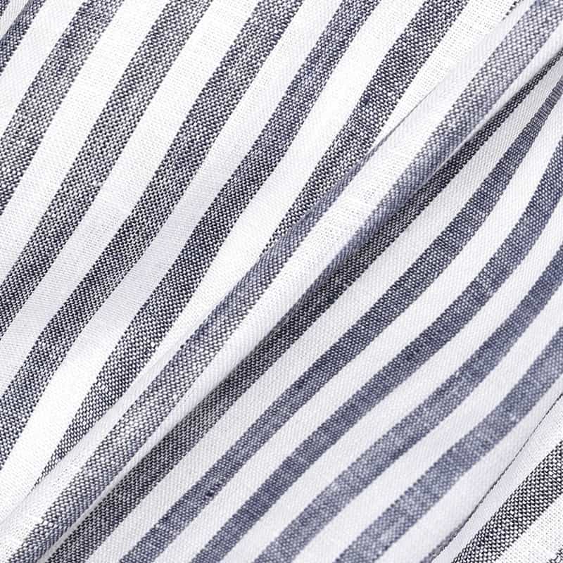 BARNEYS NEW YORK ウォッシャブルリネンVネックロングドレス (ハードマン社製リネン使用) NAVY