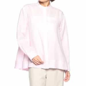 ウォッシャブルリネンバックタックバンドカラーシャツ （ハードマン社製リネン使用）