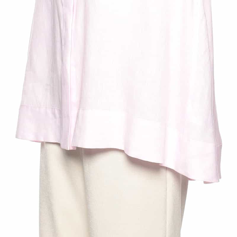 BARNEYS NEW YORK ウォッシャブルリネンバックタックバンドカラーシャツ (ハードマン社製リネン使用) LIGHT PINK