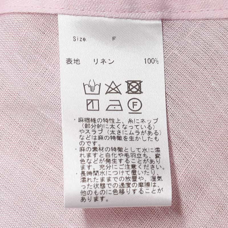 BARNEYS NEW YORK ウォッシャブルリネンバックタックバンドカラーシャツ (ハードマン社製リネン使用) LIGHT PINK