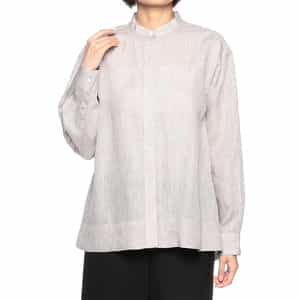 ウォッシャブルリネンバックタックバンドカラーシャツ （ハードマン社製リネン使用）