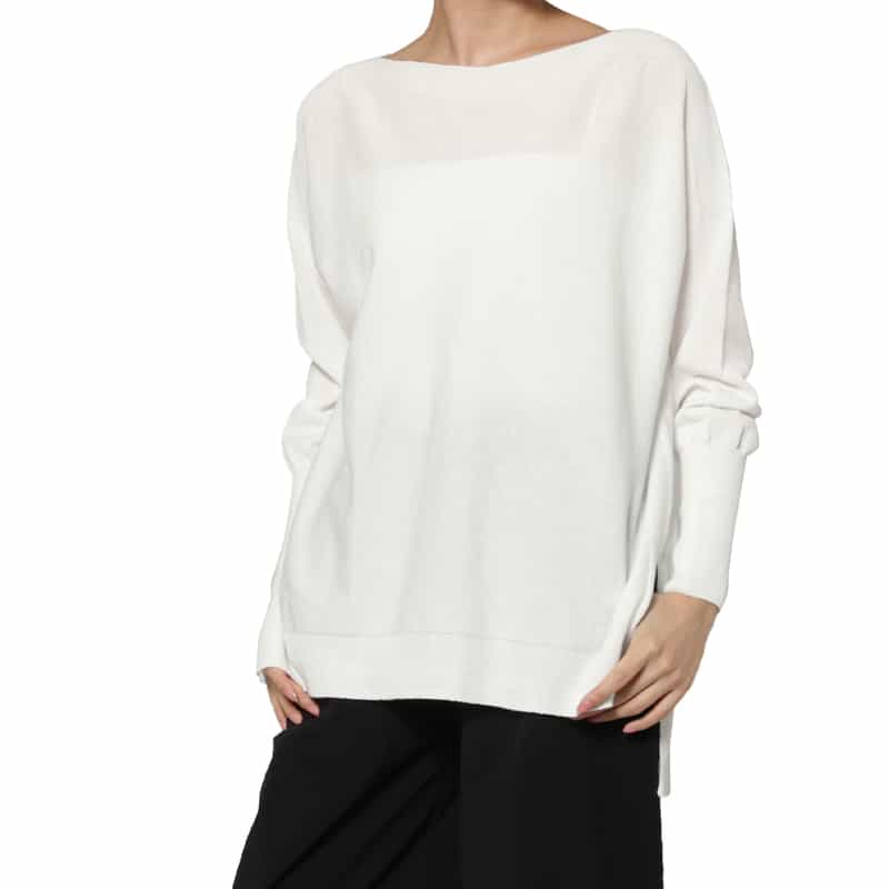 BARNEYS NEW YORK コットンホールガーメントニットプルオーバー OFF WHITE