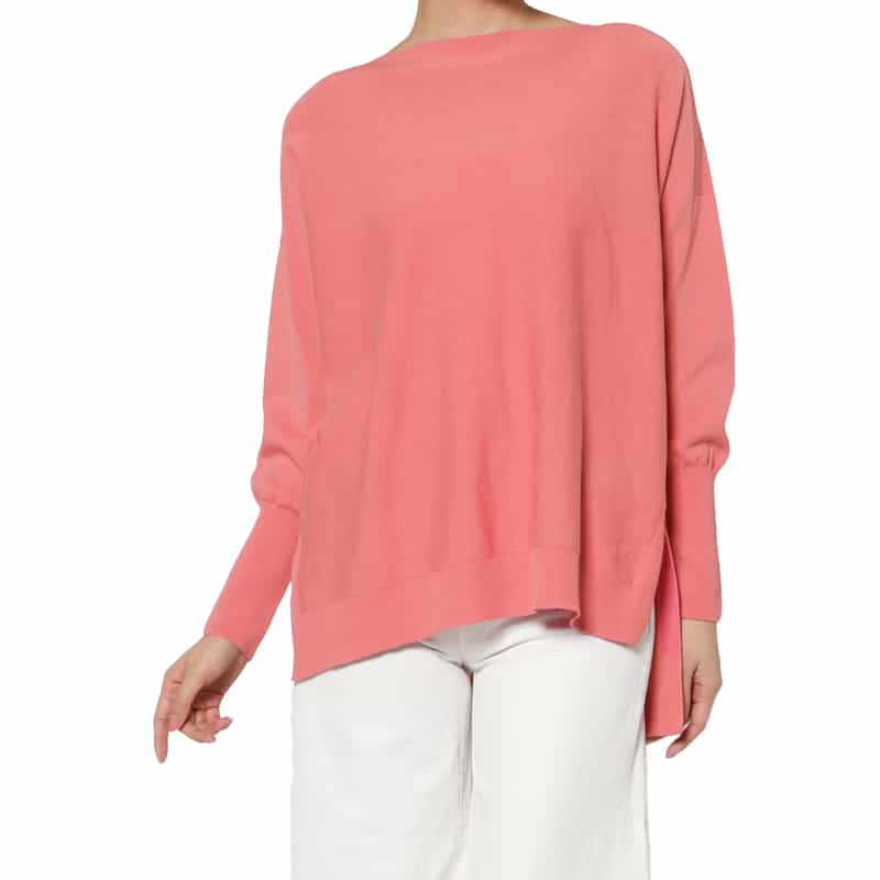 BARNEYS NEW YORK コットンホールガーメントニットプルオーバー PINK