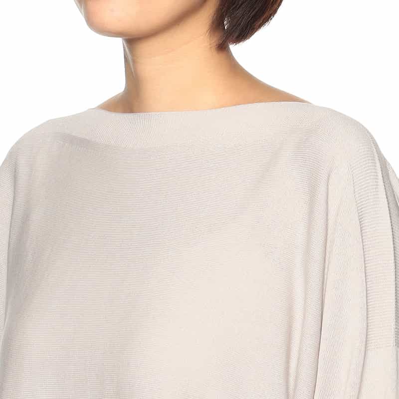 BARNEYS NEW YORK コットンホールガーメントニットプルオーバー LIGHT GRAY