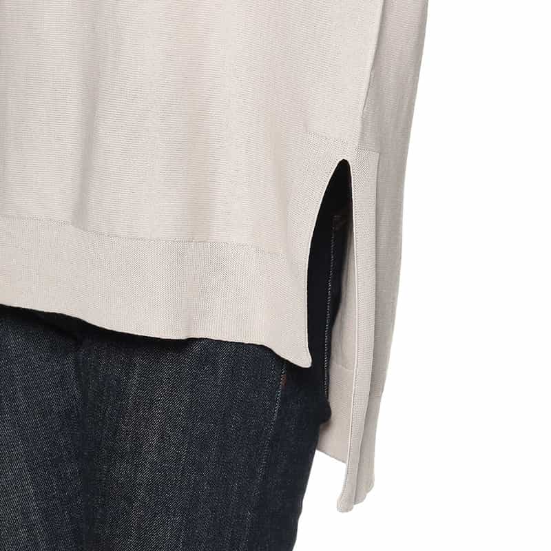 BARNEYS NEW YORK コットンホールガーメントニットプルオーバー LIGHT GRAY