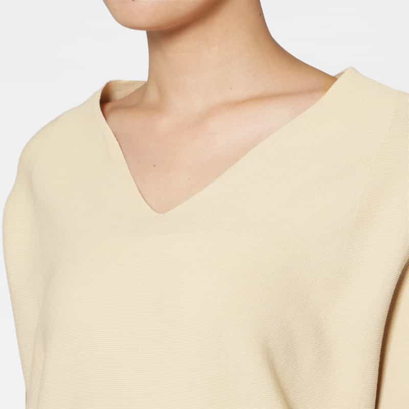 BARNEYS NEW YORK ホールガーメント Vネックニットプルオーバー BEIGE