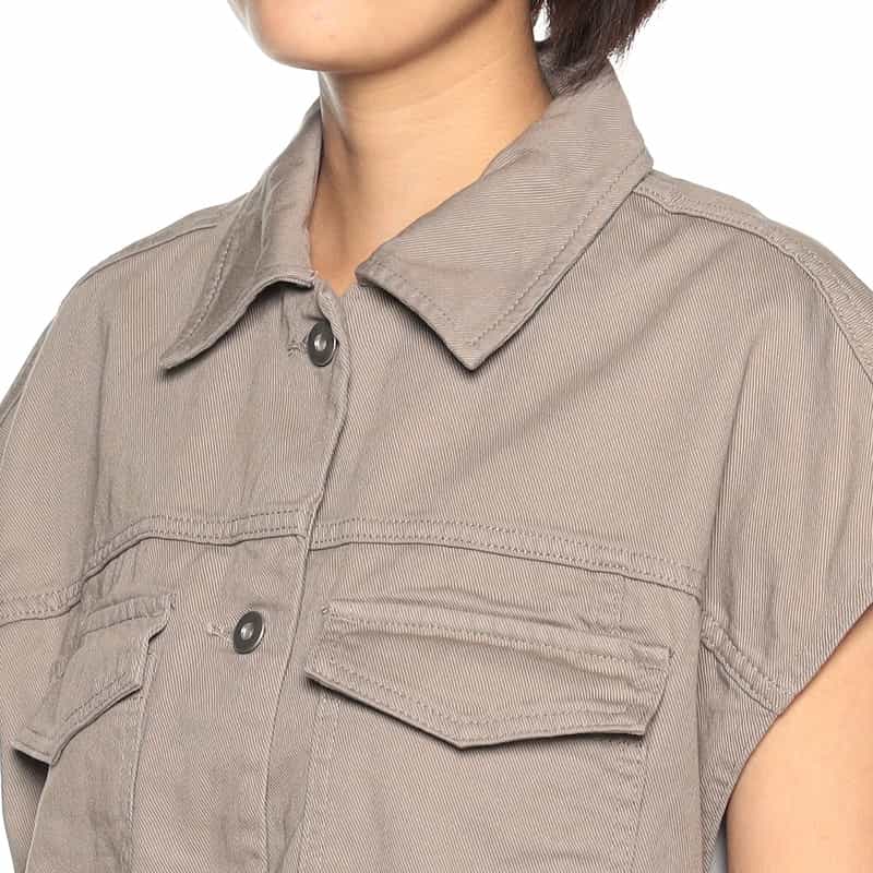 BARNEYS NEW YORK ウォッシャブル デニムショートジャケット LIGHT BROWN