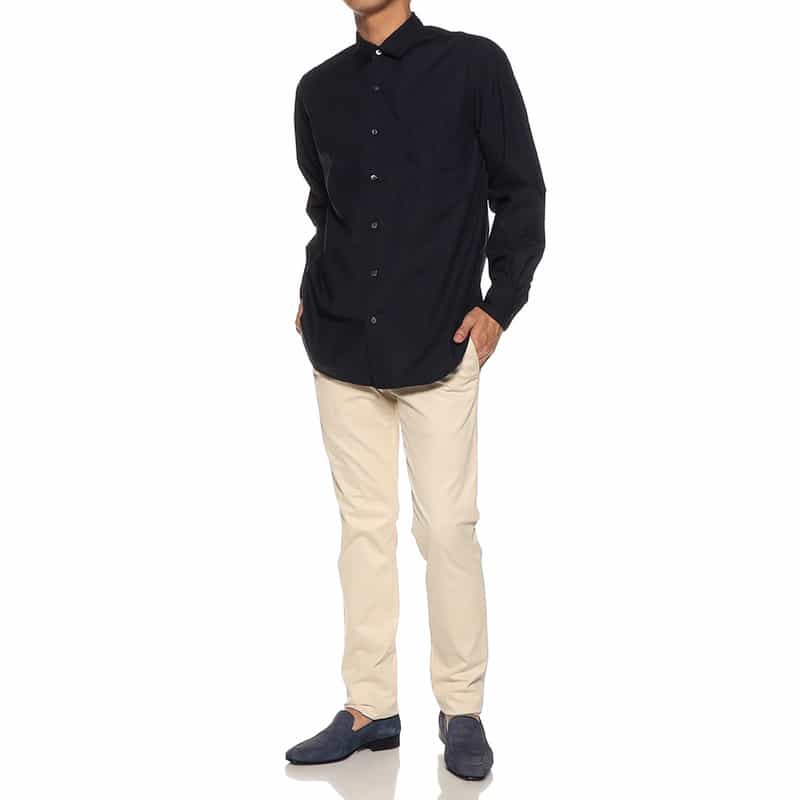 BARNEYS NEW YORK タイプライターシャツ NAVY