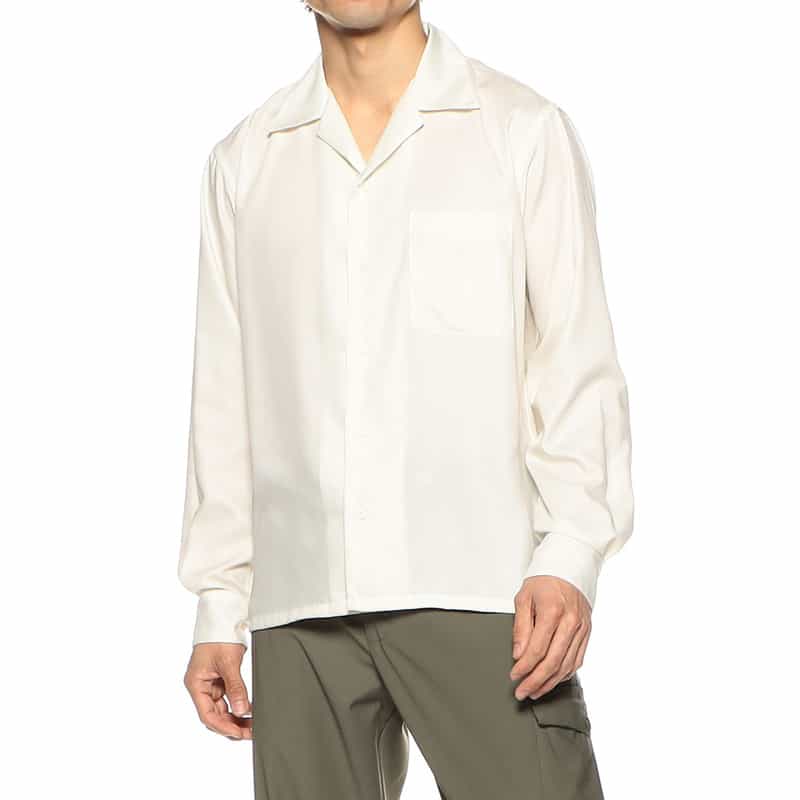 BARNEYS NEW YORK オープンカラーシャツ IVORY