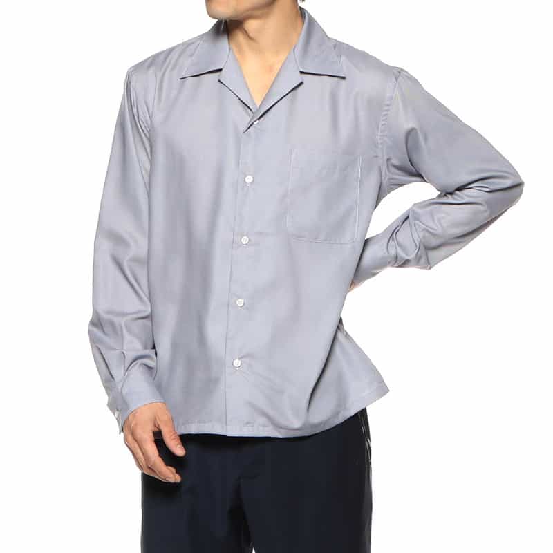 BARNEYS NEW YORK オープンカラーシャツ NAVY