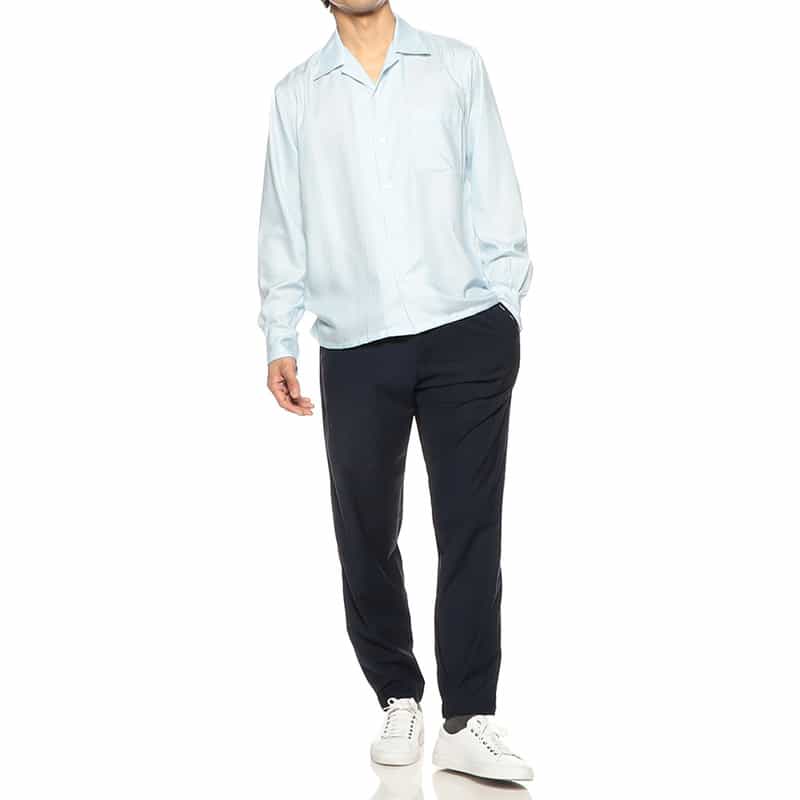 BARNEYS NEW YORK オープンカラーシャツ LIGHT BLUE