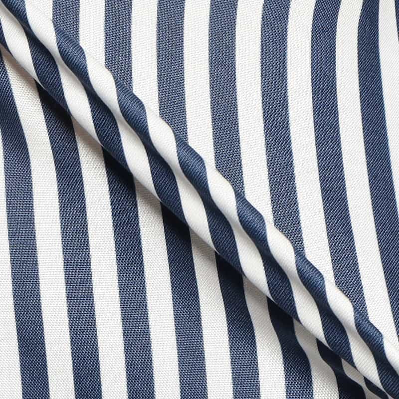 BARNEYS NEW YORK ストライプ柄オープンカラーシャツ NAVY