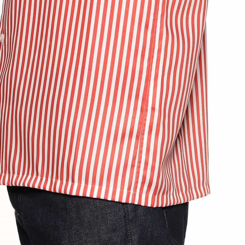 BARNEYS NEW YORK ストライプ柄オープンカラーシャツ RED