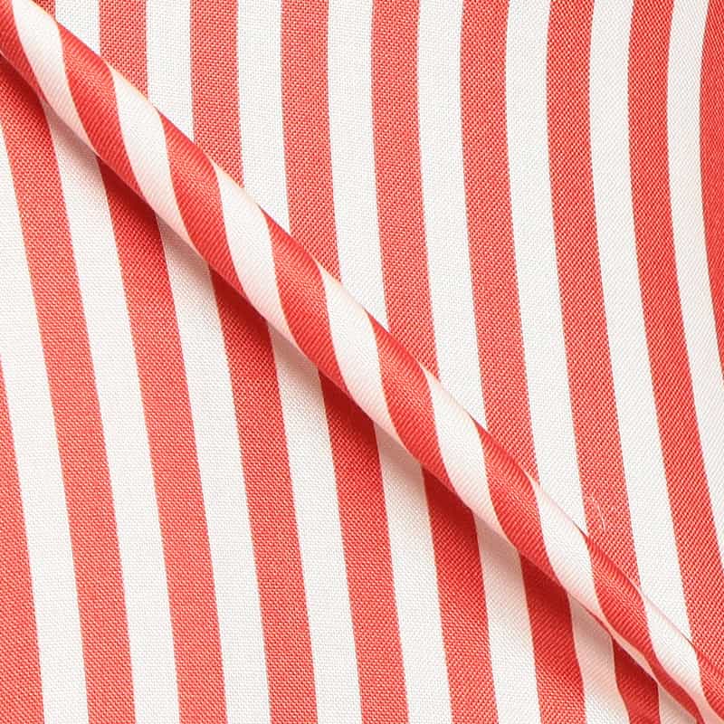 BARNEYS NEW YORK ストライプ柄オープンカラーシャツ RED