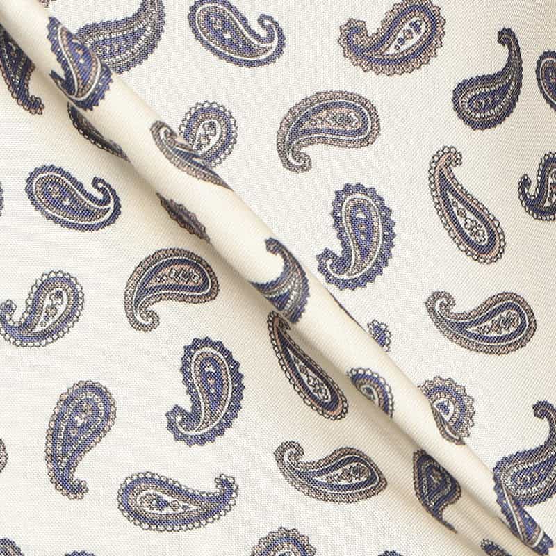 BARNEYS NEW YORK ペイズリー柄プリントオープンカラーシャツ BEIGE