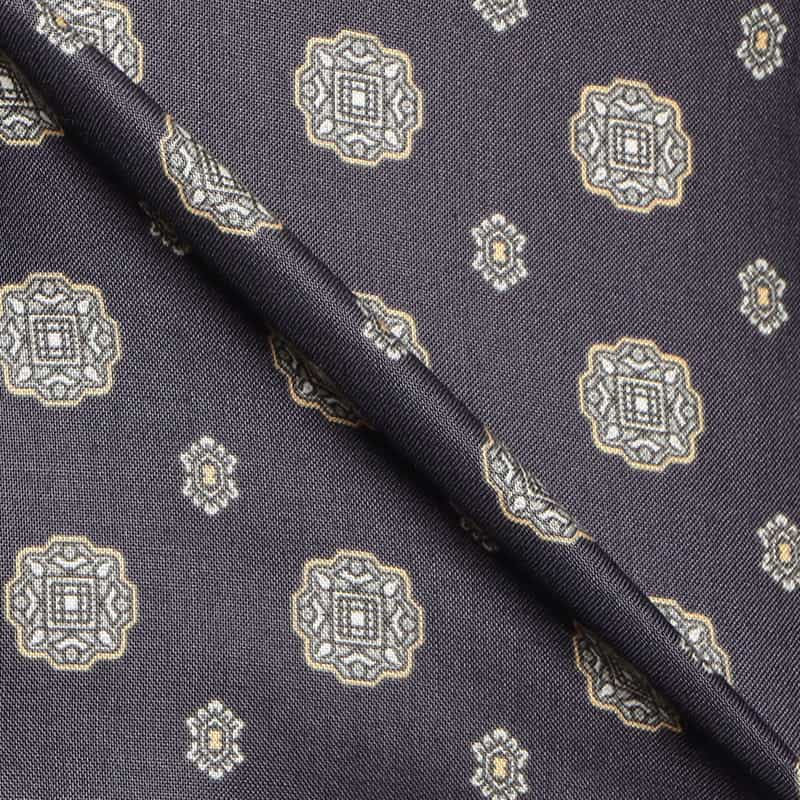 BARNEYS NEW YORK 小紋柄プリントオープンカラーシャツ NAVY