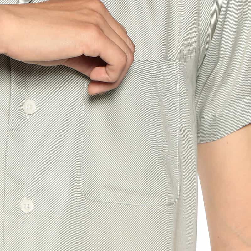 BARNEYS NEW YORK 半袖オープンカラーシャツ KHAKI