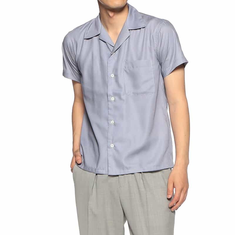 BARNEYS NEW YORK 半袖オープンカラーシャツ NAVY