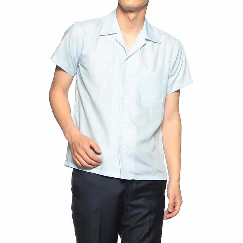 BARNEYS NEW YORK 半袖オープンカラーシャツ LIGHT BLUE