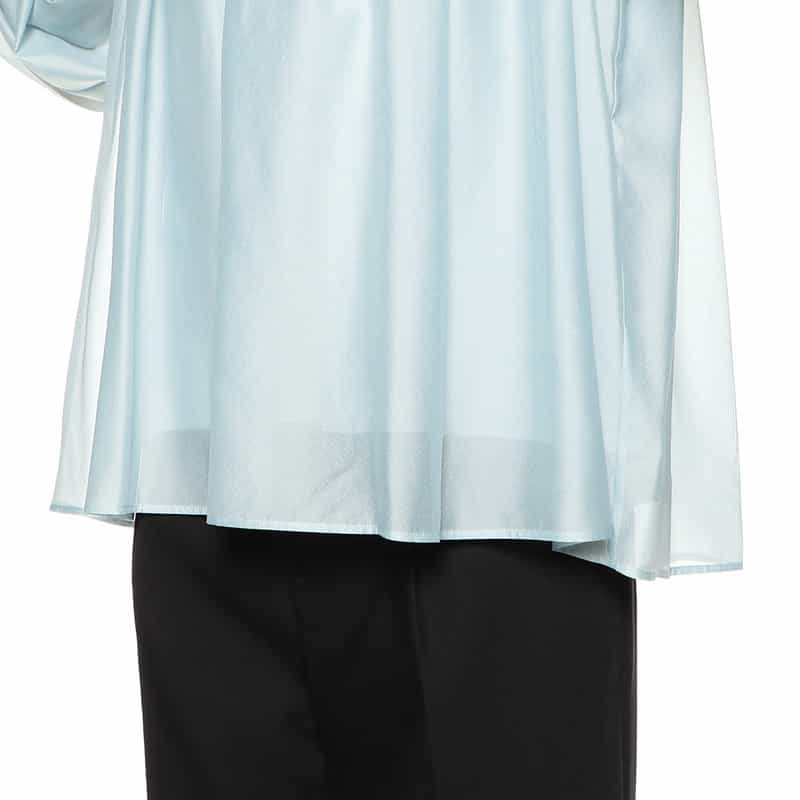 BARNEYS NEW YORK ウォッシャブルシアーボリュームスリーブブラウス LIGHT BLUE